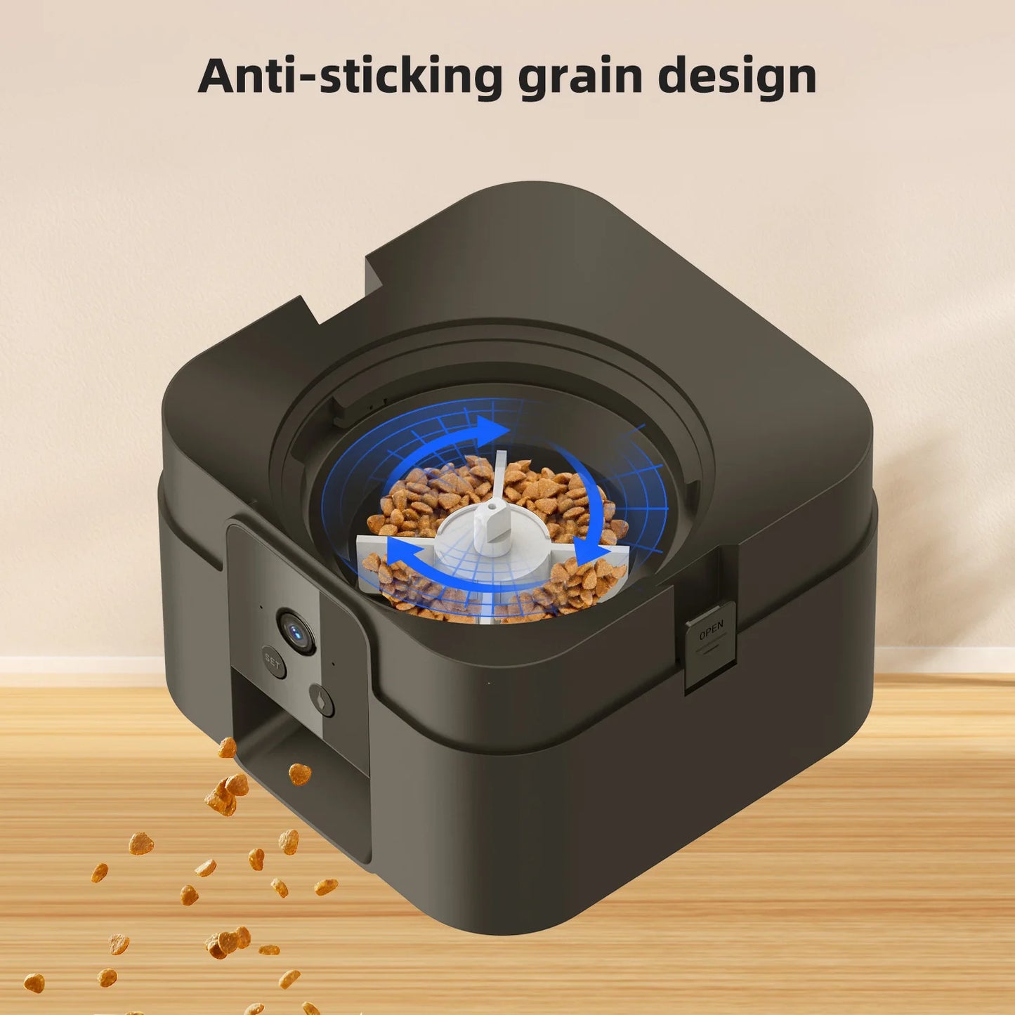 Cat Automatic Feeder with Camera, Video Dog Automatic Feeder, APP Controlled Feeding Smart Pet Feeder, 2L Cat Food Distributor