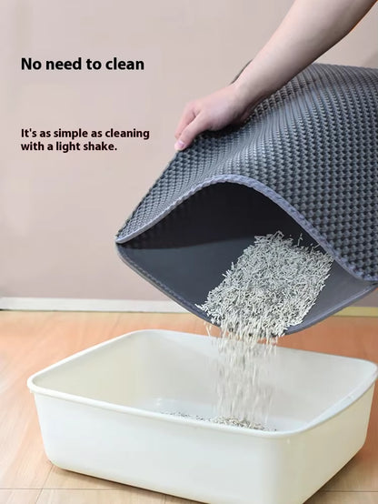 Large Cat Litter Mat Waterproof Double Layer Non Slip Litter Box Tray Pad Washable Durable Pet Toilet Training Mat