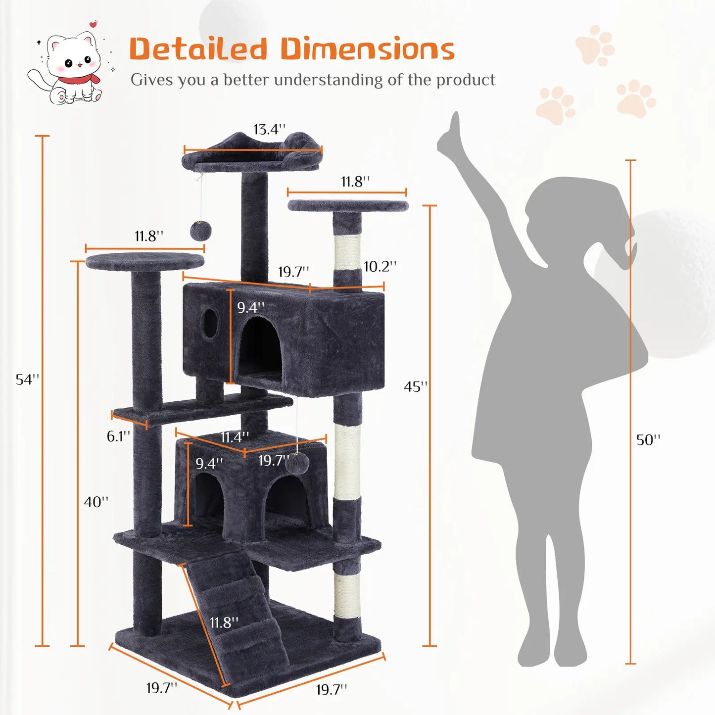 【Dealsforyoudays】 Cat Climbing Shelf, Post Cascading Cat Climbing Shelf, Indoor Playhouse, Cozy Nest, Durable, Space-Saving Design, Gift for Pet Owners