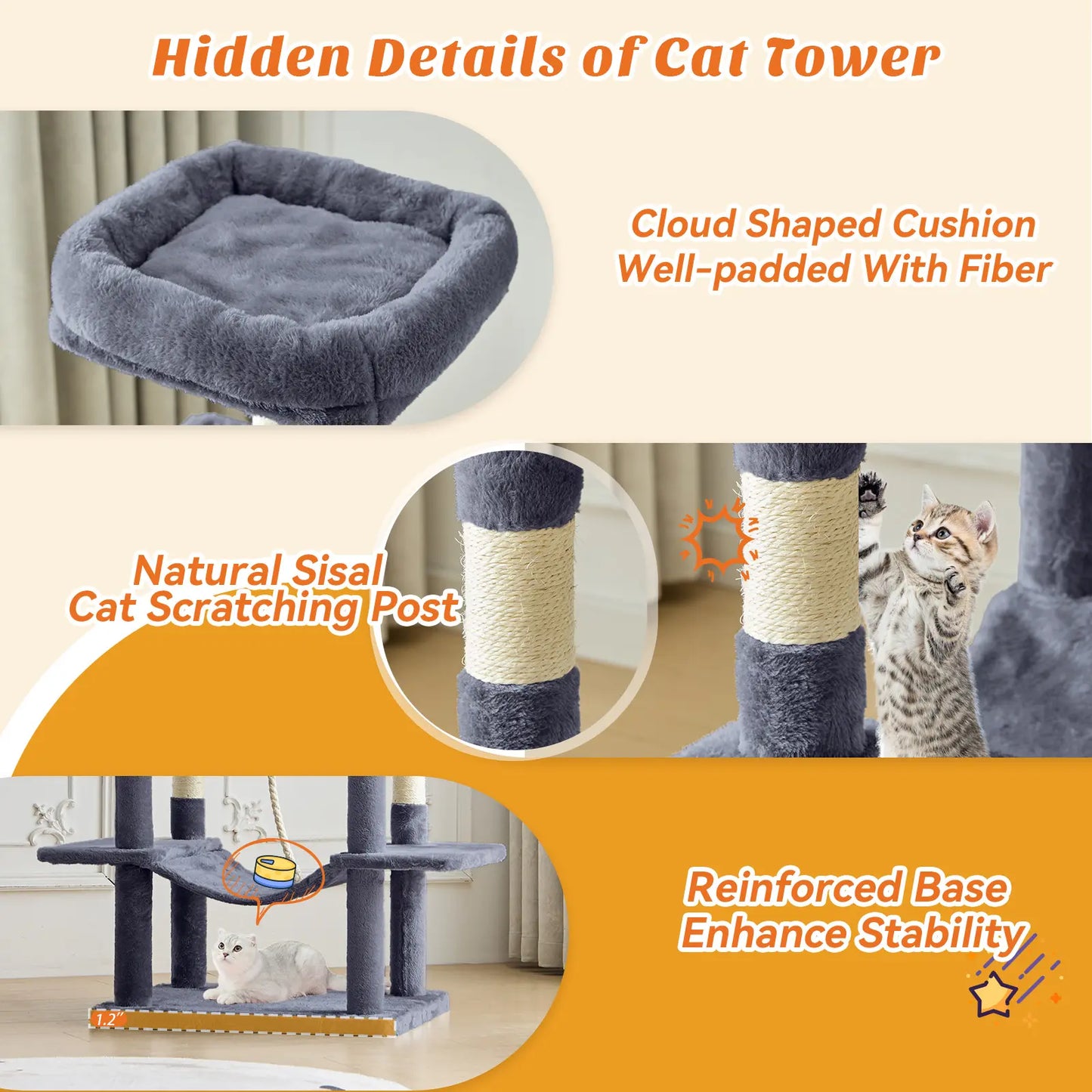 【Dealsforyoudays】 Cat Climbing Shelf, Post Cascading Cat Climbing Shelf, Indoor Playhouse, Cozy Nest, Durable, Space-Saving Design, Gift for Pet Owners