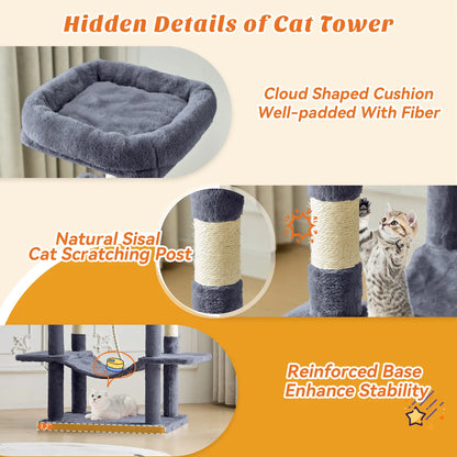 【Dealsforyoudays】 Cat Climbing Shelf, Post Cascading Cat Climbing Shelf, Indoor Playhouse, Cozy Nest, Durable, Space-Saving Design, Gift for Pet Owners